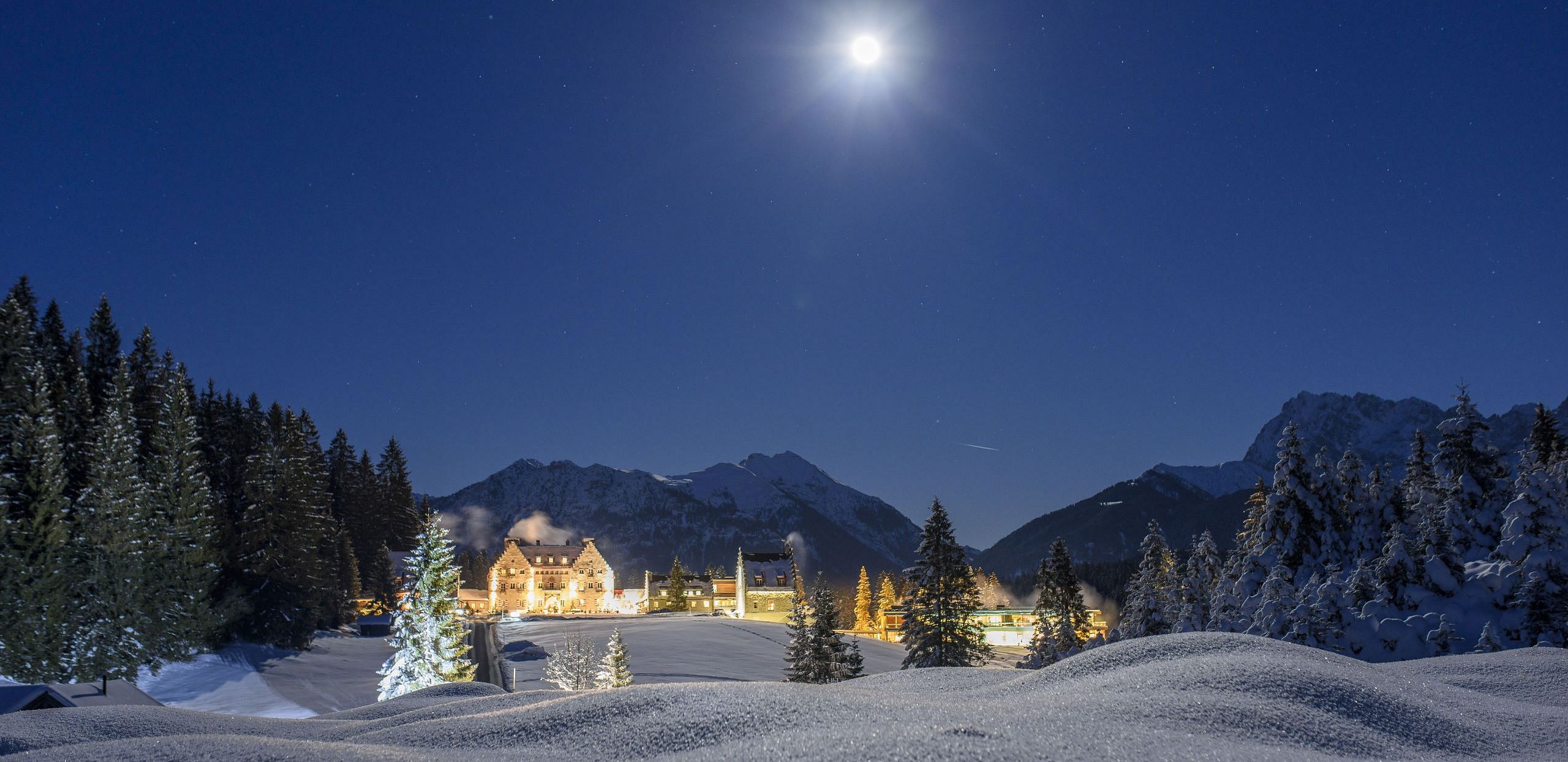 Das Kranzbach unterm winterlichen Sternenhimmel