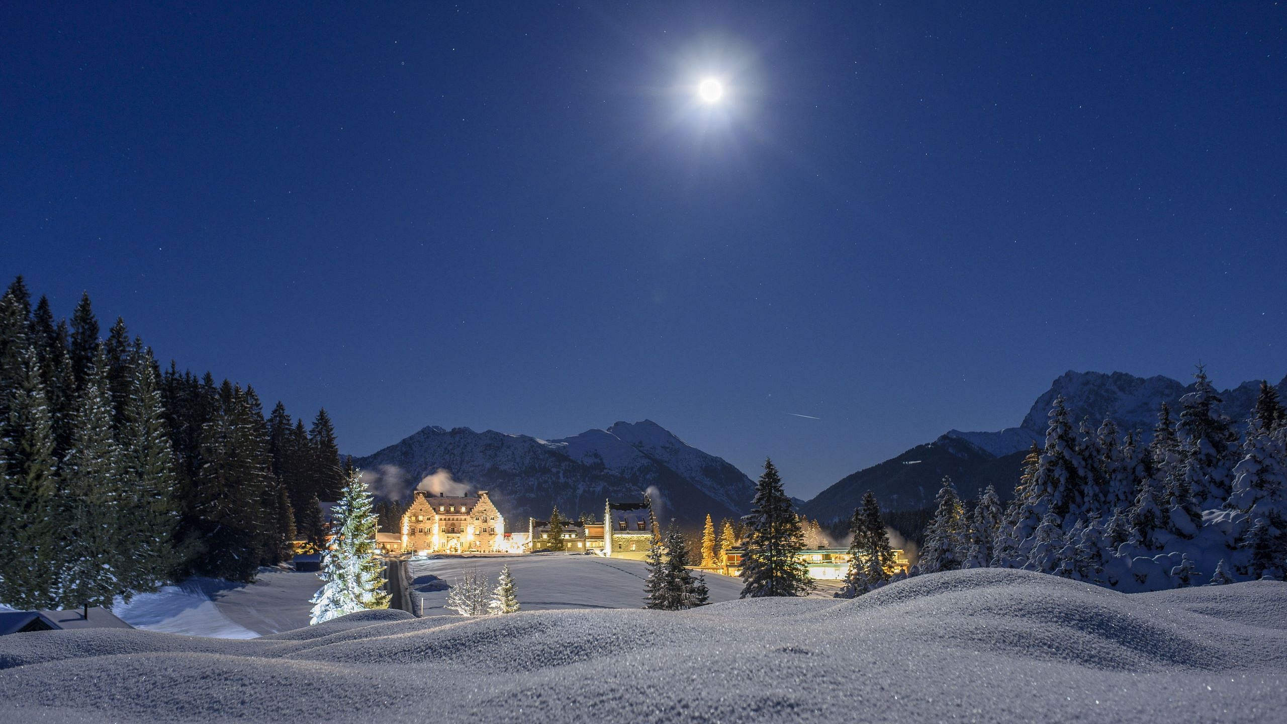 Das Kranzbach unterm winterlichen Sternenhimmel